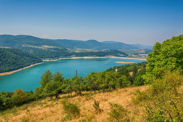 Naklejka premium Kokin Brod, Serbia August 01, 2017: Zlatar Lake in Serbia