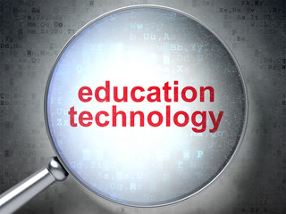 Education concept: Education Technology with optical glass