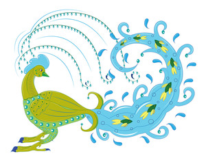 The fantastic rooster catches fish