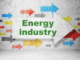 Industry concept: arrow with Energy Industry on grunge wall background