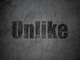 Social network concept: Unlike on grunge wall background
