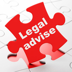 Law concept: Legal Advise on puzzle background