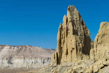 Cliff on the edge of the Ustiurt plateau, Kazakhstan
