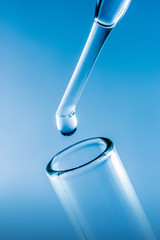 drop liquid  into a test tube