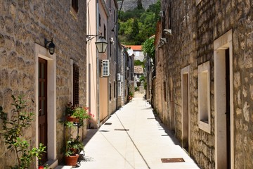 romantic village street in croatia 
