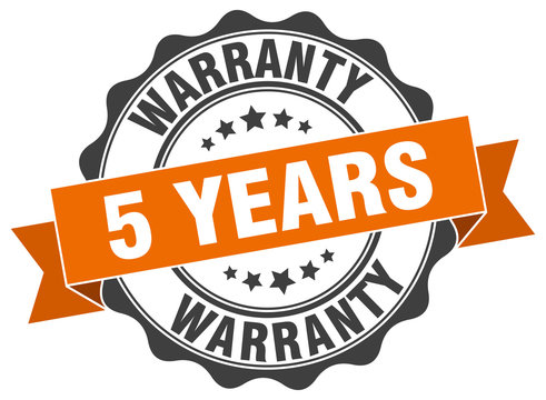 5 years warranty stamp. sign. seal