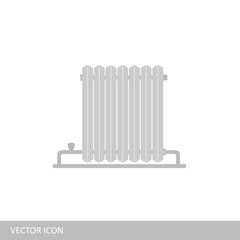 Retro battery heating. Vector icon in the style of a flat design.