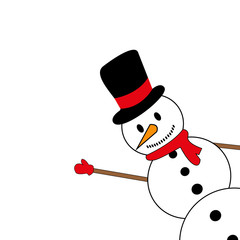 Christmas Snowman on white background