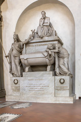 Grave of the major Italian poet  Dante Alighieri (Danti Aligherio) in Basilica of Santa Croce, Florence