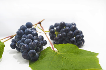 Raw dark grapes isolated on white background.