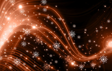 Obraz premium snowflakes and stars descending on background