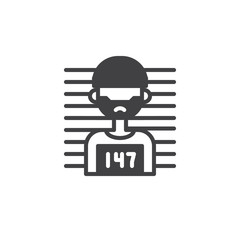Criminal icon vector, filled flat sign, solid pictogram isolated on white. Symbol, logo illustration.