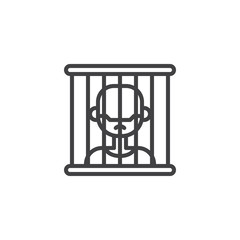 Prison line icon, outline vector sign, linear style pictogram isolated on white. Symbol, logo illustration. Editable stroke