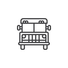 Prison bus line icon, outline vector sign, linear style pictogram isolated on white. Symbol, logo illustration. Editable stroke