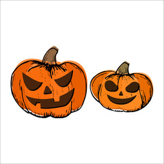 Halloween pumpkins illustration