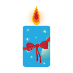 Isolated christmas candle on a white background, Vector illustration