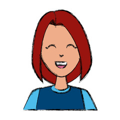 Young woman cartoon icon vector illustration graphic design