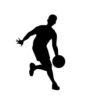 Basketball player.Vector black silhouette