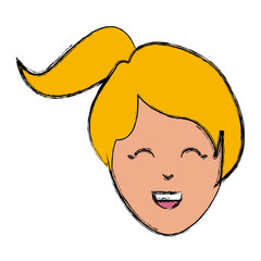 Young woman cartoon icon vector illustration graphic design