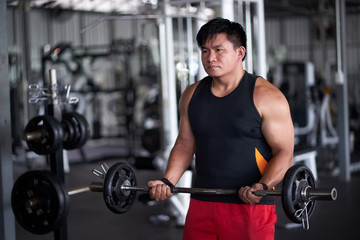 Fototapeta na wymiar man exercising in fitness gym for good health.