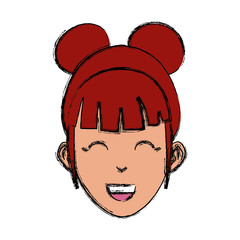 Young woman cartoon icon vector illustration graphic design