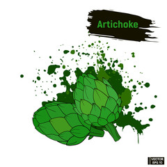 Artichoke colored sketch, vegetarian products.