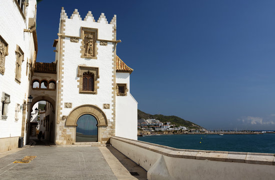 Detail of Sitges at the Mediterranean sea, Spain