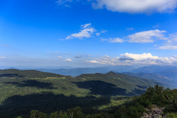 Mountain landscape, majestic panorama of Caucasus mountains