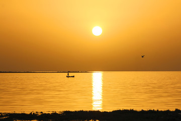 Magic sunset in Djerba, Medenine, Tunisia, North africa.