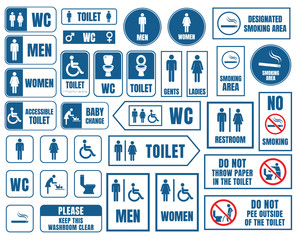 toilet signs, toilet icons set, wc signs - obrazy, fototapety, plakaty