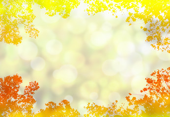 autumn flickering backgrounds framing with trees - obrazy, fototapety, plakaty