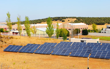 Solar panels in an industrial estate