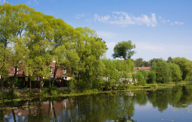 Obraz premium River Trubezh, Pereslavl Zalessky, Russia
