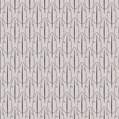 Vector seamless pattern with stylized feathers. Monochrome elegant background