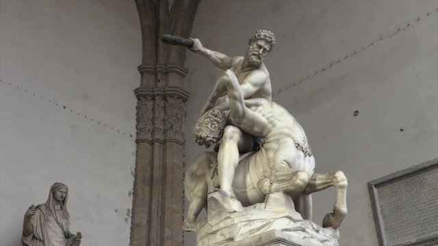 Giambologna's Hercules beating the Centaur Nessus, Florence, Tuscany, Italy