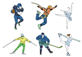 Obraz premium Set of six sports