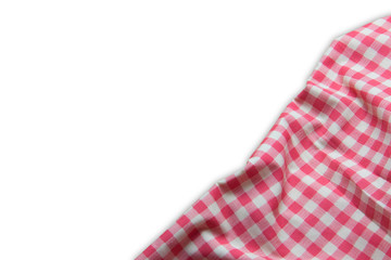 Red plaid on isolated white background. paths