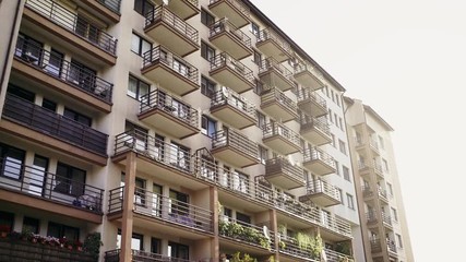 Apartment building in sunlight