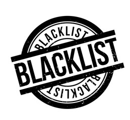 Blacklist rubber stamp. Grunge design with dust scratches. Effects can be easily removed for a clean, crisp look. Color is easily changed.