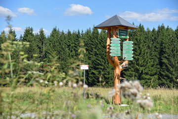Wanderwegweiser im Thüringer Wald