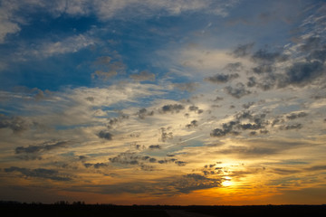 Fototapeta na wymiar Sunset sky and clouds