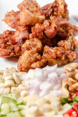Fried pork with garlic and pepper