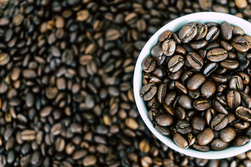 coffee beans in a cup