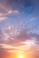 Fototapeta na wymiar Multicolored sky at dawn.
