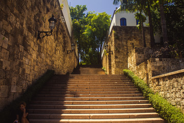 Historische Mauer in Santo Domingo
