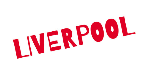Liverpool rubber stamp. Grunge design with dust scratches. Effects can be easily removed for a clean, crisp look. Color is easily changed.
