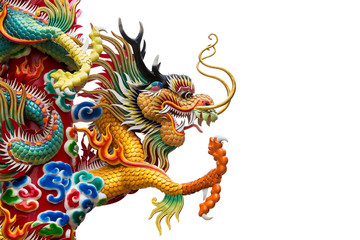 Fototapeta na wymiar Chinese golden dragon statue