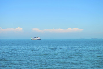 seascape with white clouds
