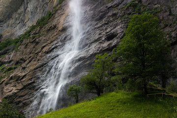 Fototapeta na wymiar Staubbach waterfall in Lauterbrunnen in Switzerland