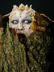 Goblin shouting with horns on head